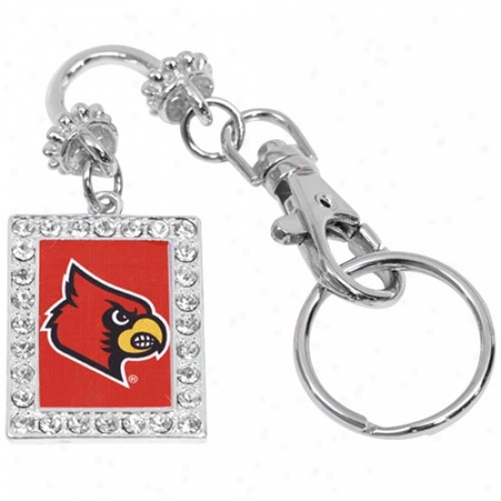 Louisville Cardinals Rhinestone Silvertone Key Finder Keychain