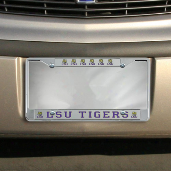Lsu Tigers Frost Chrome License Plate Frame