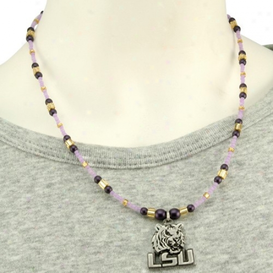Lsu Tigers Ladies One Charm Necklace