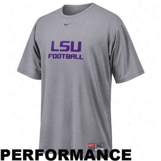 Lsu Tigers Shirts : Nike Lsu Tigers Ash Football Graphic Dri-fit Perfornance Shirts