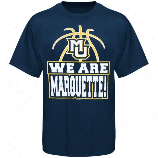 Marquette Golden Eagles T-shirt : Marquette Bright Eagles Navy Blue We Are Marquette T-shirt