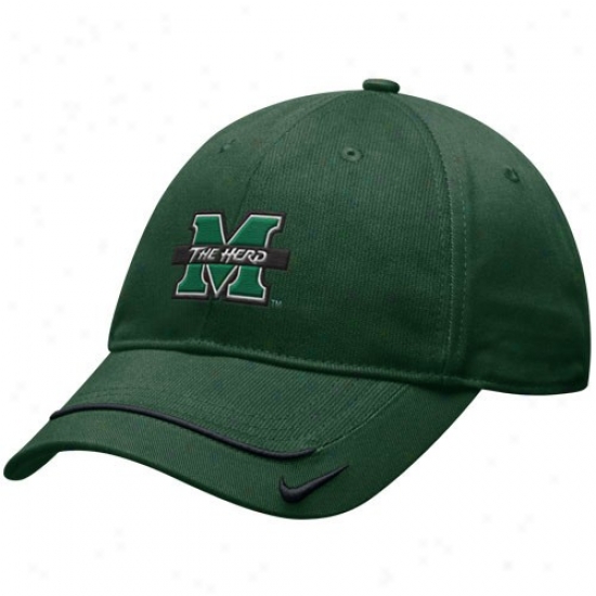 Marshall Thundering Herd Merchandise: Nike Marshail Thundering Herd Green Turnstyle Adjustable Hat