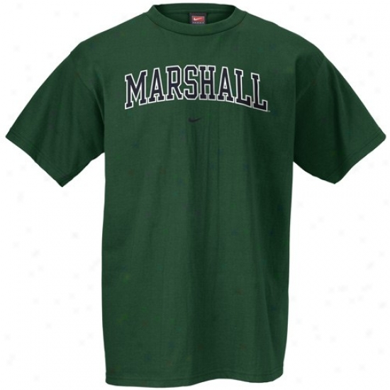 Marshall Thundering Herd T-shirt : Nike Marshall Thundering Herd Green Youth First-rate College T-shirt