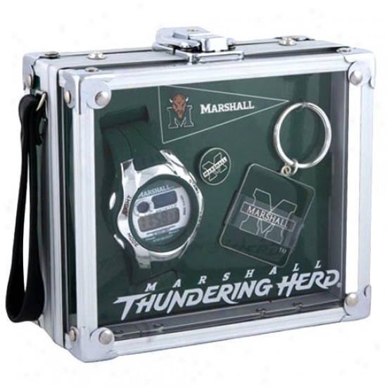 Marshall Thundering Herd Wrist Watch : Marshall Thundeding Herd Mens Rock Box Watch/accessory Set
