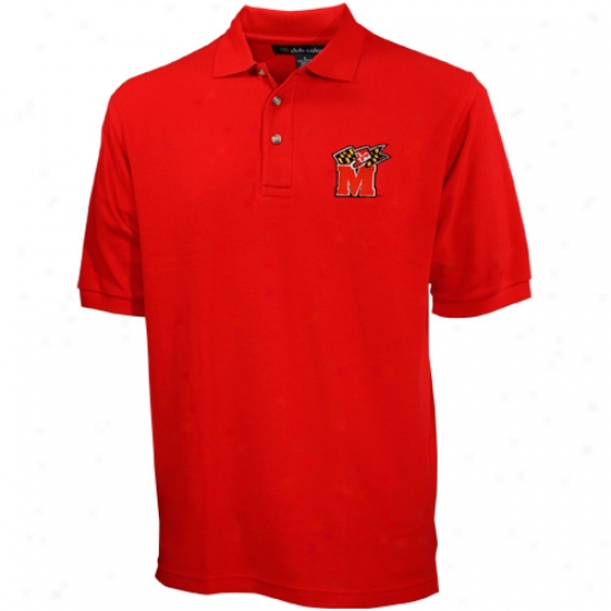 Maryland Terrapins Polos : Maryland Terrapins Red Pique Polos