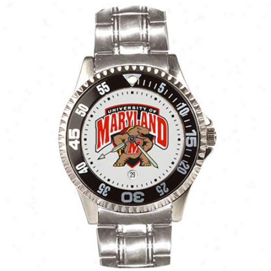Maryland Terrapins Watch : Maryland Terrapins Men's Competitor Watch W/stainless Steel Band