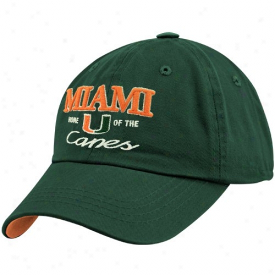 Miami Canes Gear: Top Of The World Miami Canes Green Batters Up Adjustable Cardinal's office