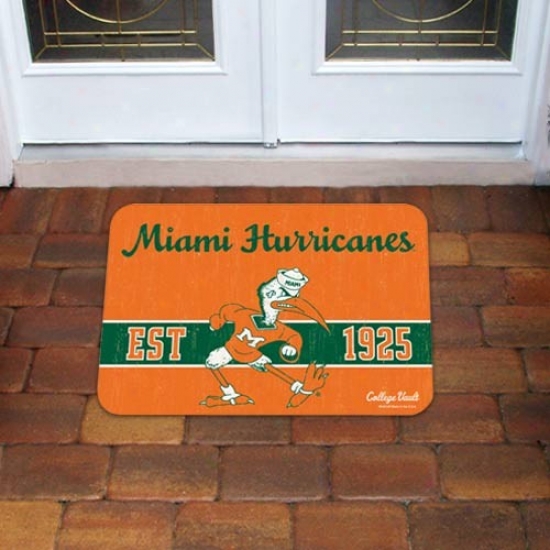 Miami Hurricanes Orange 20'' X 30'' College Vault Welcome Mat