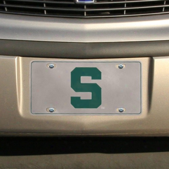 Michigan State Spartans Pewter Team Logo Laxity Plate