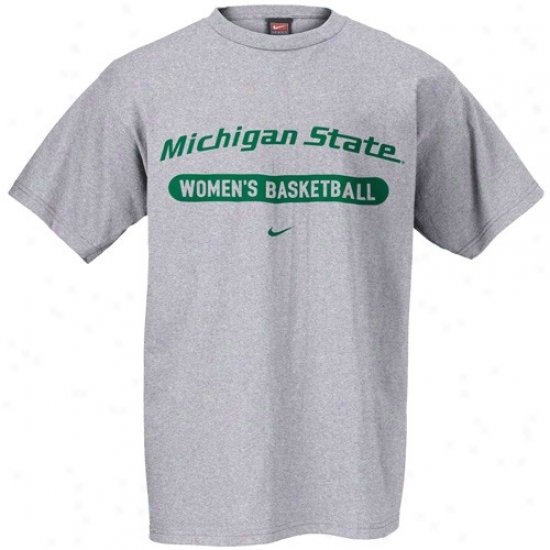 Michigan State Spartans Shirts : Nike Michigan State Spartans Ash Women's Basketball Locker Room Shirts
