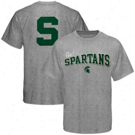 Michigan Stage Spartans T-shirt : Sports Specialties By Nike Michigan State Spartans Ash Megaphone T-shirt