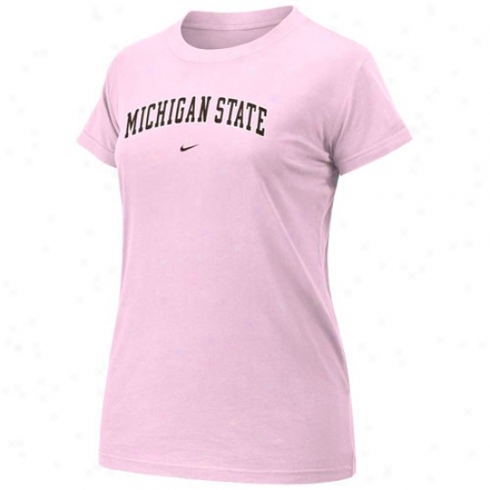 Michigan State Tee : Nike Michigan State Ladies Pink Arch Crew Tee