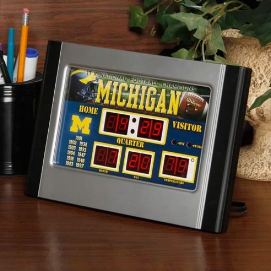 Michigan Wolverines Scoreboard Desk Clock