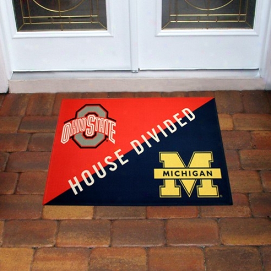 Michigan Wolverines Vs. Ohio State Buckeyes 20'' X 30'' Indoor/outdoor House Divided Mat