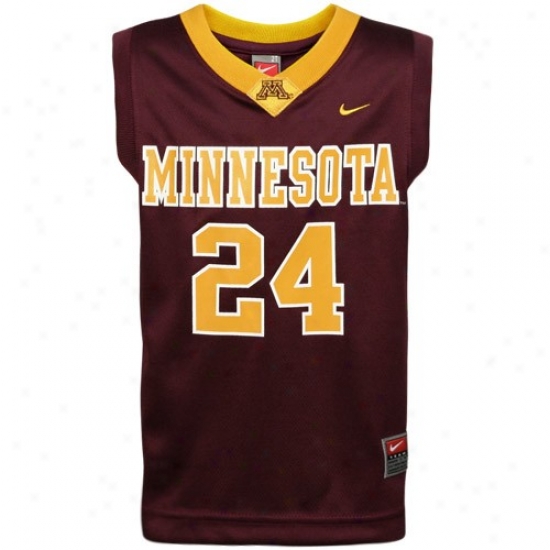 Minnesota Golden Gophers Jersey : Nike Minnesota Golden Gophers #24 Toddler Maroon Autograph copy Basketball Jersey