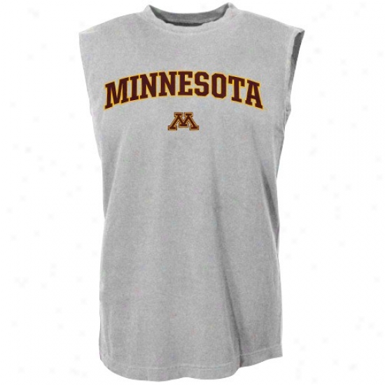 Minnesota Golden Gophers Shirt : Sports Specialties By Nike Minnesota Golden Gophers Ash Arched Logo Sleeveless Shirt