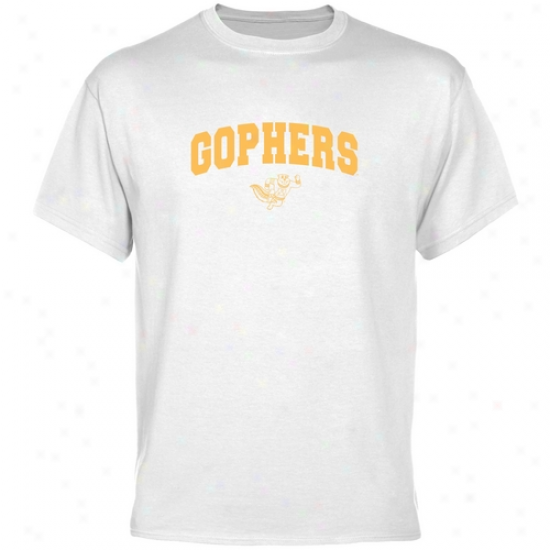 Minnesota Golden Gophers Tees : Minnesota Golden Gophers White Mascot Arch Tees