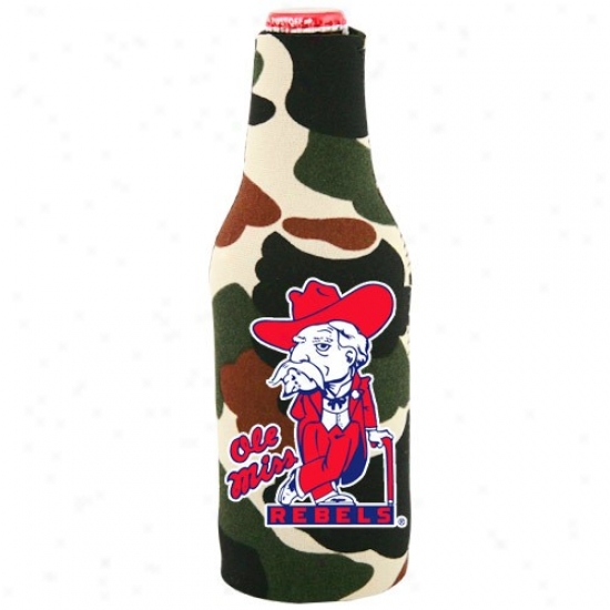 Mississippi Rebels Camo 12 Oz. Bottle Coolie