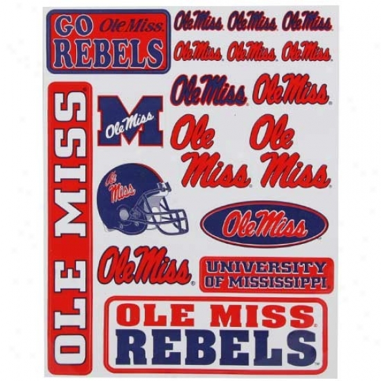Mississippi Rebels Small Car Stickers