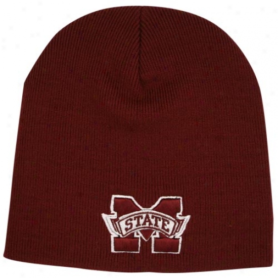Mississippi State Bulldogs Hats : Top Of The World Mississippi State Bulldogs Maroon Easy Does It Join Beanie