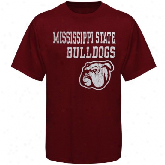 Mkssissippi State Bullldogs Shirts : Mississippi State Bulldogs Maroon Stacked Shirts