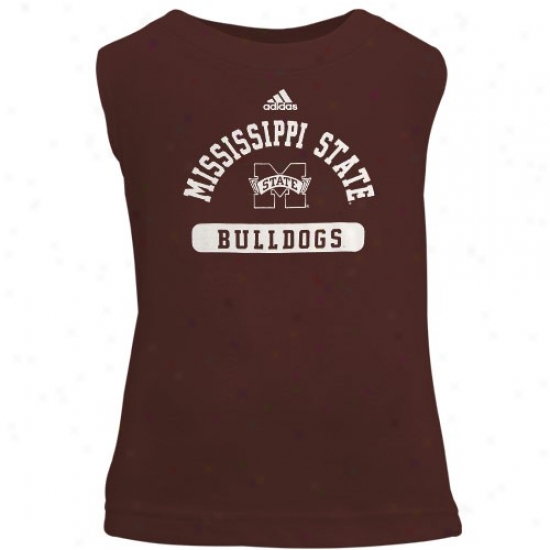 Mississippi State Bulldogs Tee : Adidas Mississppi State Bulldogs Maroon Preschool Arched Logo Sleeveless Tee