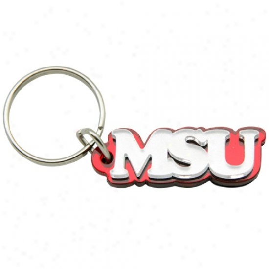 Mississippi State Bulldogs White-maroon Mini Mirror Keychain