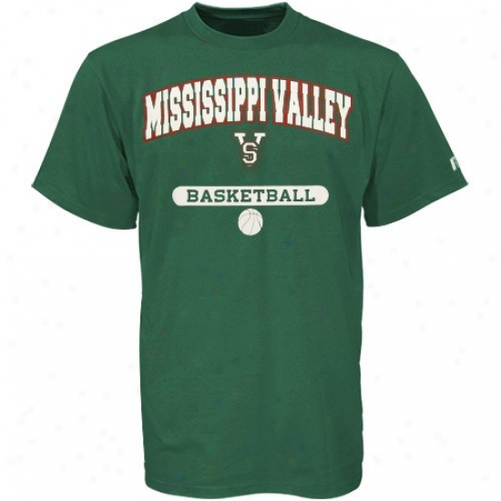 Mississippi Dale State Delta Devils T-shirt : Russell Mississippi Valley State Delta Devils Green Basketball T-shirt