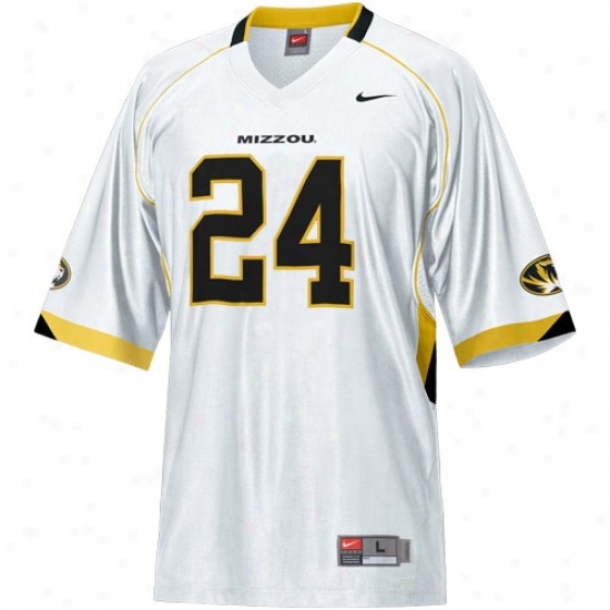 Missouri Tiger Jersey : Nike Missouri Tiger #24 White Replica Football Jersey