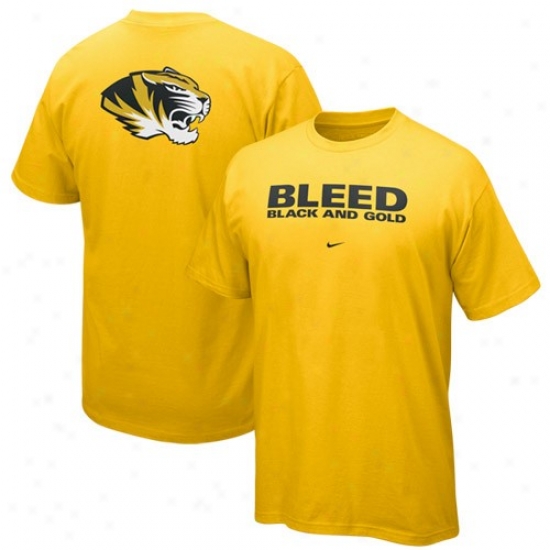 Missouri Tiger Shirt : Nike Missouri Tiger Gold Student Union Shirt
