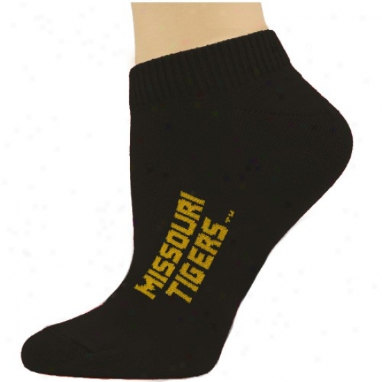 Missouri Tigers Ladis Black Team Name Ankle Socks