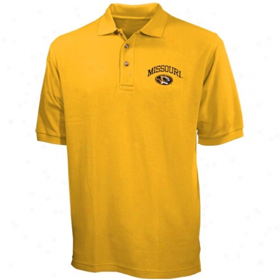 Mizzou Tigers Golf Shirts : Mizzou Tigers Gold Pique Golf Shirts