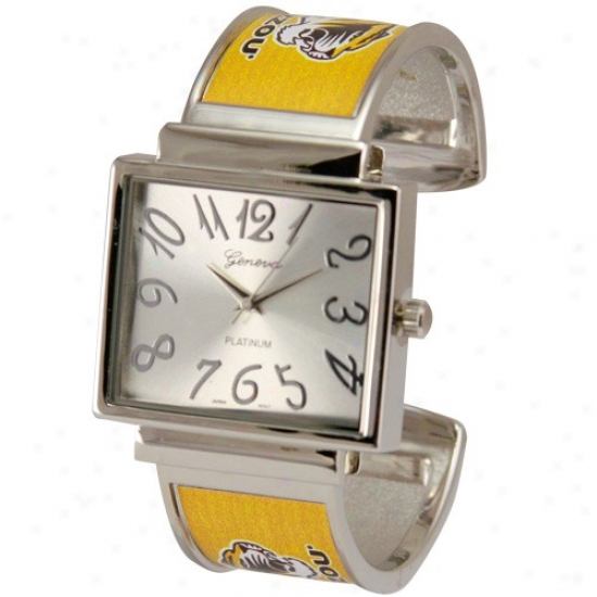 Mizzou Tigers Watch : Mizzou Tigers Ladies Silver-gold Fun Numerals Bracelet Watch