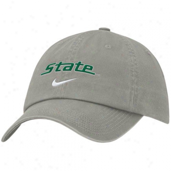 Mu Spartan  Merchandise: Nike Msu Spartan  Gray Campus Adjustable Hat