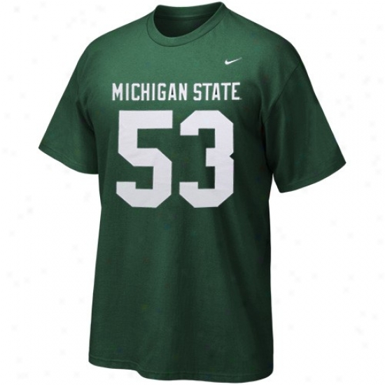 Msu Spartan  Tshort : Nike Msu Brave  #53 Youth Green Replica Jersey Player Tshirt