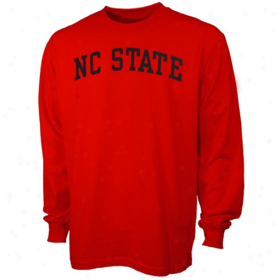 Nc State Wolfpack Attire: North Carolina State Wolfpack Red Vertical Arch Long Sleevs T-shirt