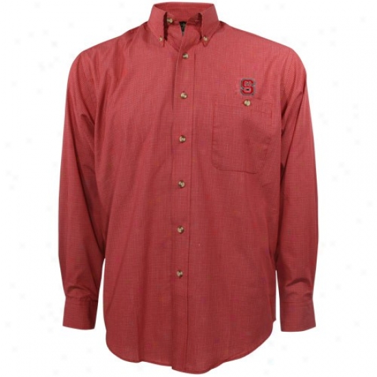 Nc Stare Wolfpack Shirt : Antigua North Carolina State Wolfpack Red Matrix Long Sleeve Dress Shirt