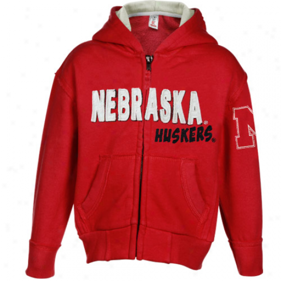Nebraska Cornhusker Fleece : Nebraska Cornhusker Toddler Scarlet Impetuosity Full Zip Fleece