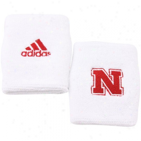 Nebraska Cornhuskers Hat : Adidas Nebraska Ckrnhuskers White Team Logo Wrisg Sweatbands