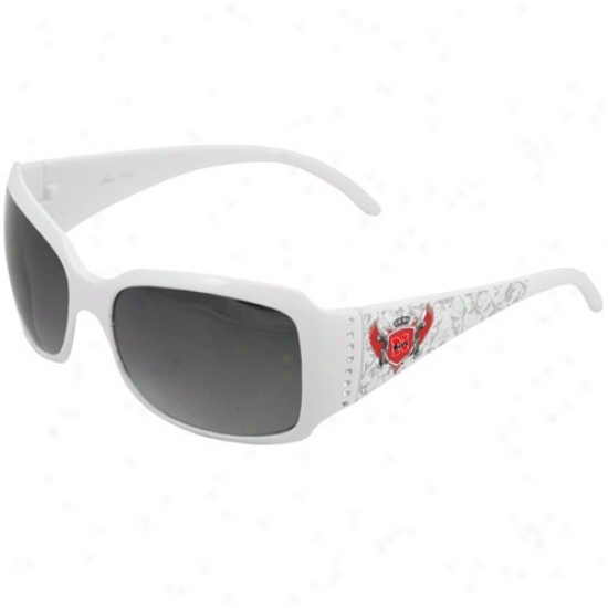 Nebraska Cornhuskers Ladies White Rhinestone Wings Sunglasses