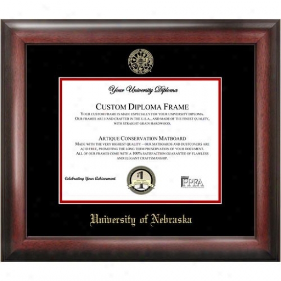 Nebraska Cornhuskers Satin Mahogany Embossed Seal Diploma Frame
