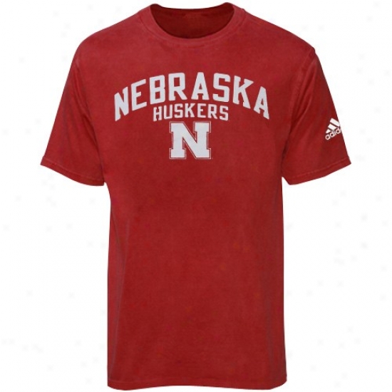 Nebraska Cornhuskers Shirt : Adidas Nebraska Cornhuskers Scarlet Pigment Dyed Shirt