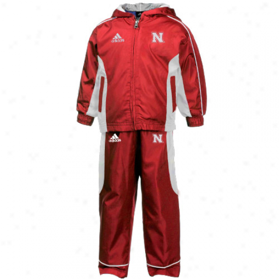 Nebraska Sweatshirt : Adidas Nebraska Toddler Scarlet Full Zip Track Jacket & Pant Set