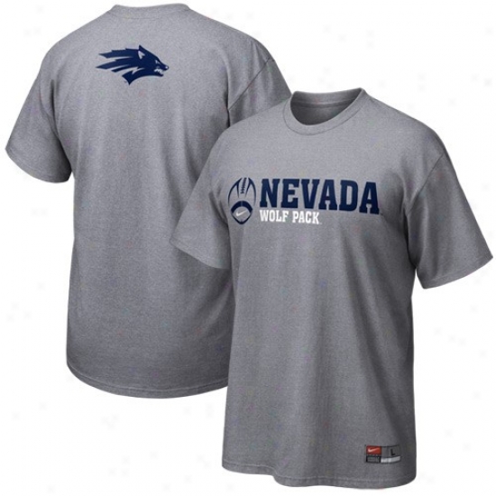Nevada Wolf Pack Attire: Nike Nevada Wolf Pack Ash Practice T-shirt