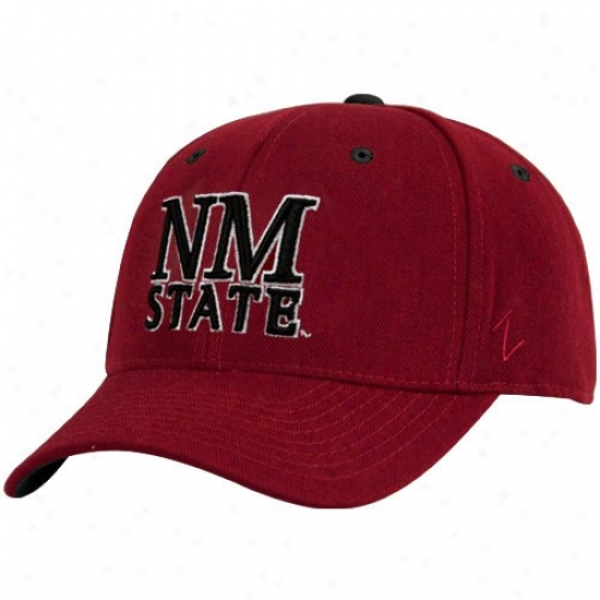 New Mexico State Aggies Hat : Zephyr New Mexico Rank Aggies Crimson Dh Fitted Hat