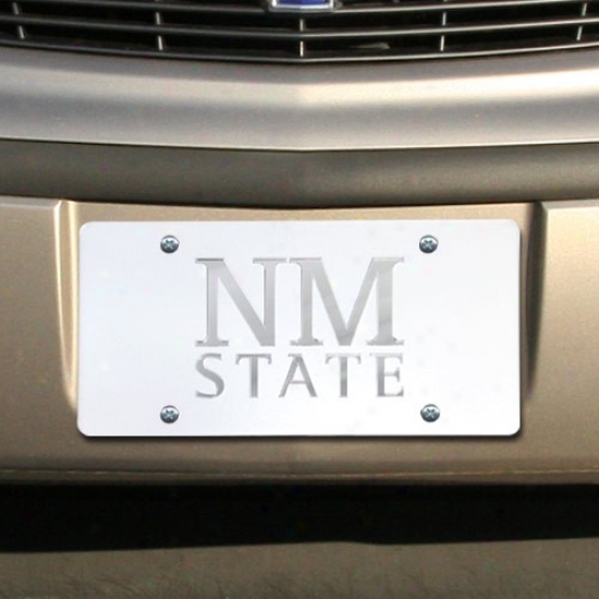 New Mexico Pomp Aggies Satin Mirrored Team Logo License Dish