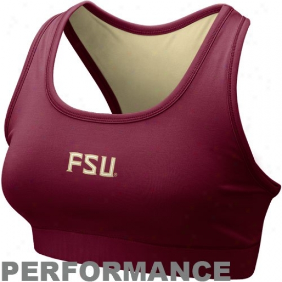 Nike Florida State Seminoles (fsi) Ladies Garnet Performance Sports Bra