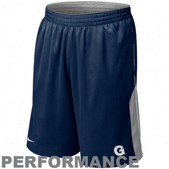 Nike Georgetown Hoyas Navy Blue-gray Reversible Performance Basketball Shorts
