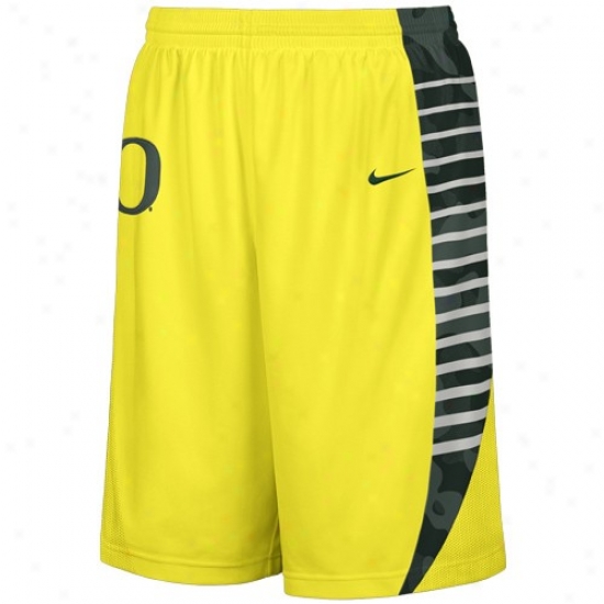 Nike Oregon Ducks Yellow Tackle Twill Player Shortss