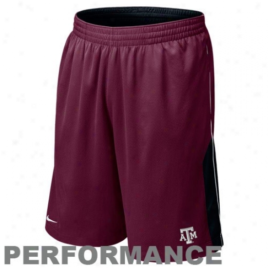 Nike Texas A&m Aggies Maroon-black Revsrsible Accomplishment Bawketball Shorts